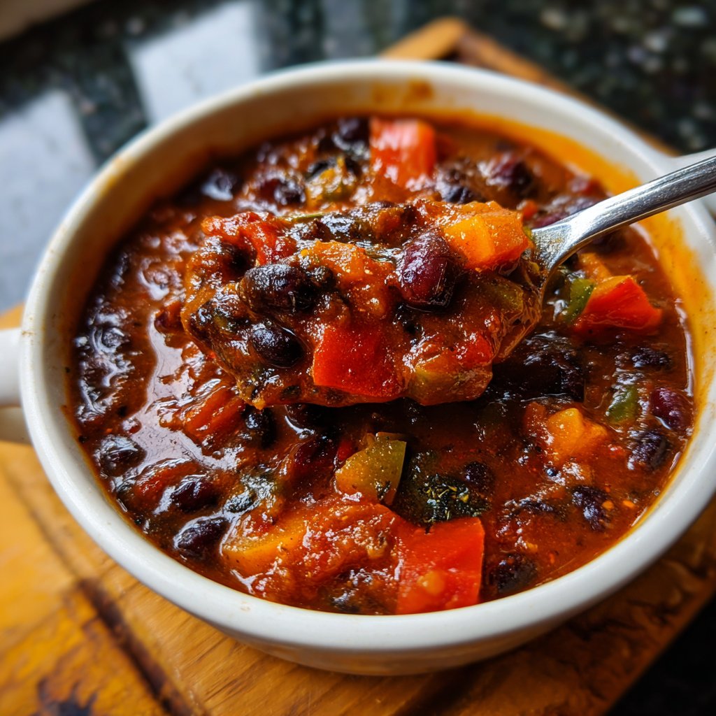 Healthy Crockpot Black Bean Chili