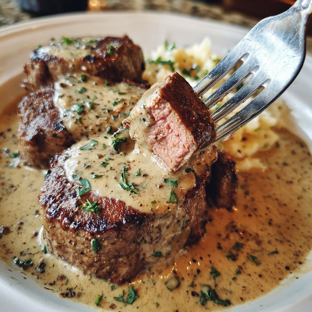 Beef Medallions with Peppercorn Cream