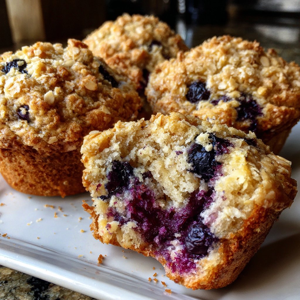Healthy Blueberry Oat Muffins