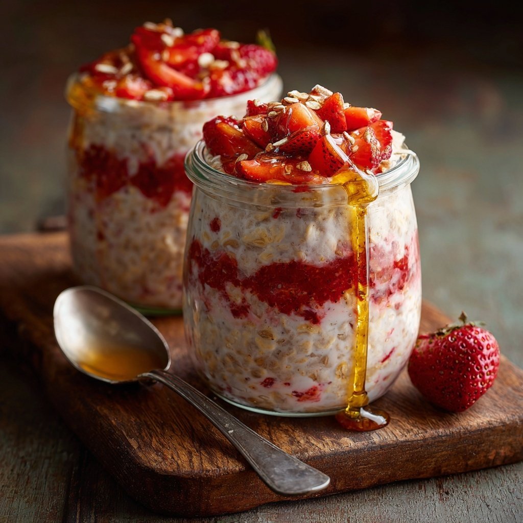 Strawberry Cream Overnight Oats