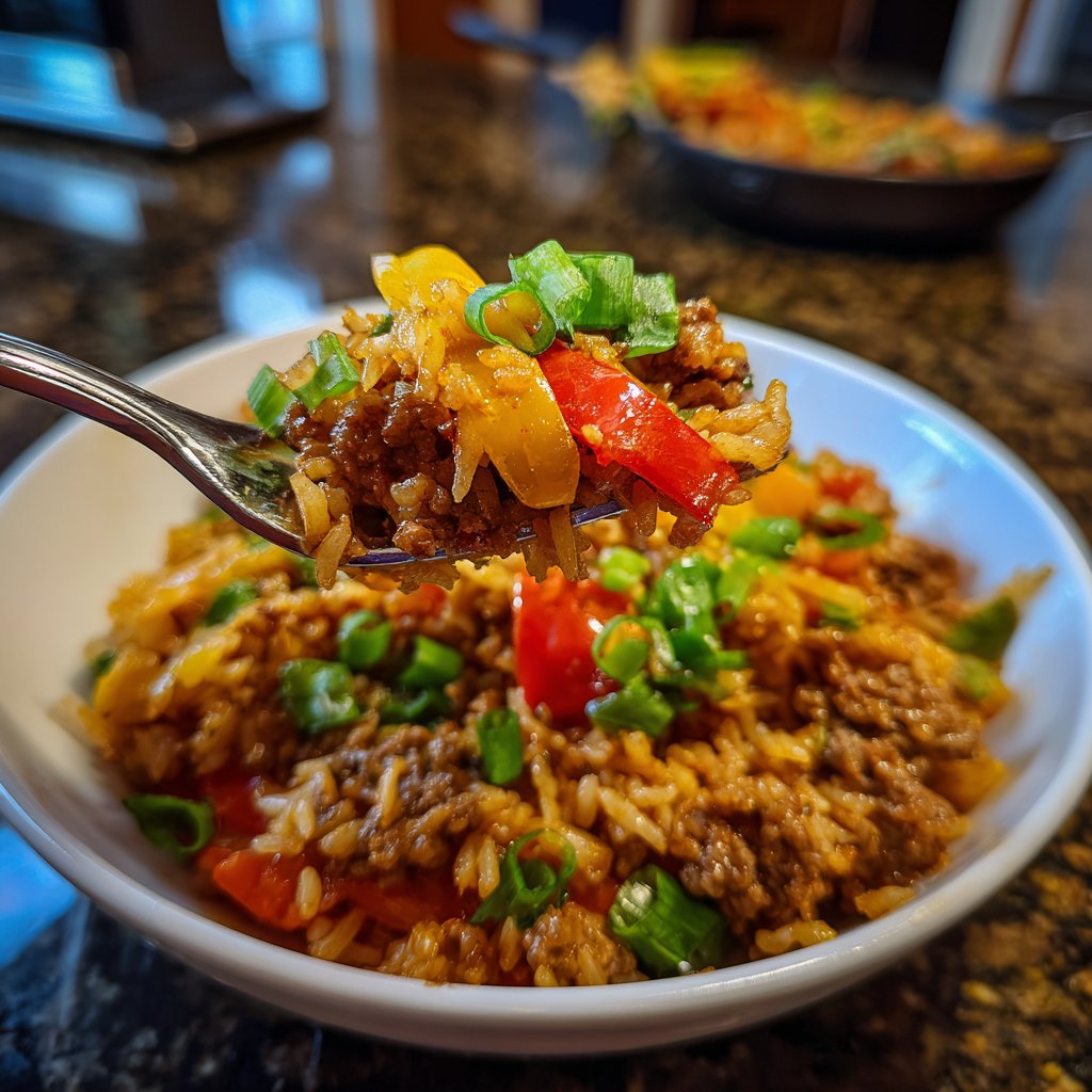Quick Ground Beef Stir Fry With Rice