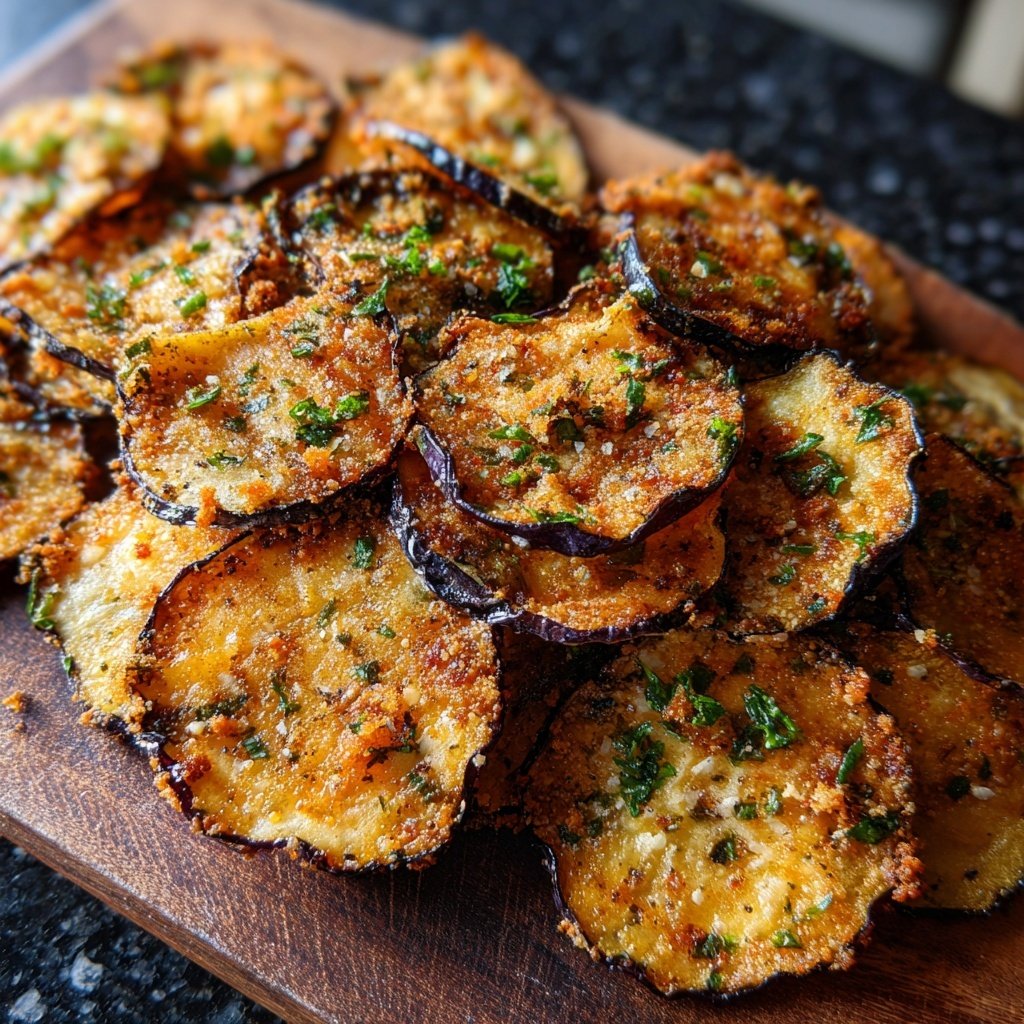 Crispy Eggplant Garlic Chips